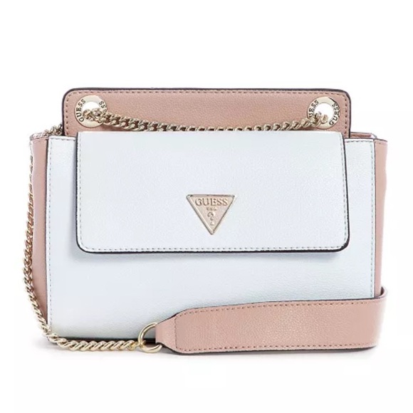 Guess Handbags - Guess Y2K Bag Sandrine Convertible Crossbody Bag | Pink & White